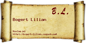 Bogert Lilian névjegykártya